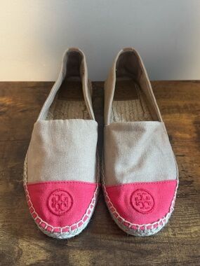 Tory Burch Hot Pink Block Flat Espadrilles Size 9